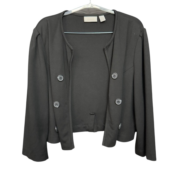 Sweaters - Chico’s Black Cropped Open Front Jacket Women’s 3 Large XL Blazer